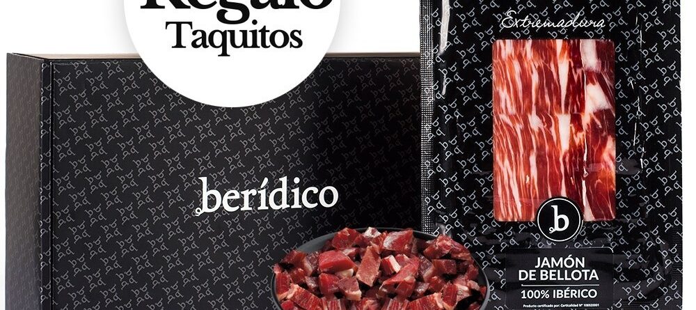 Estuche de Jamón de Bellota 100% Ibérico cortado a mano de Berídico (18 sobres de 100g)